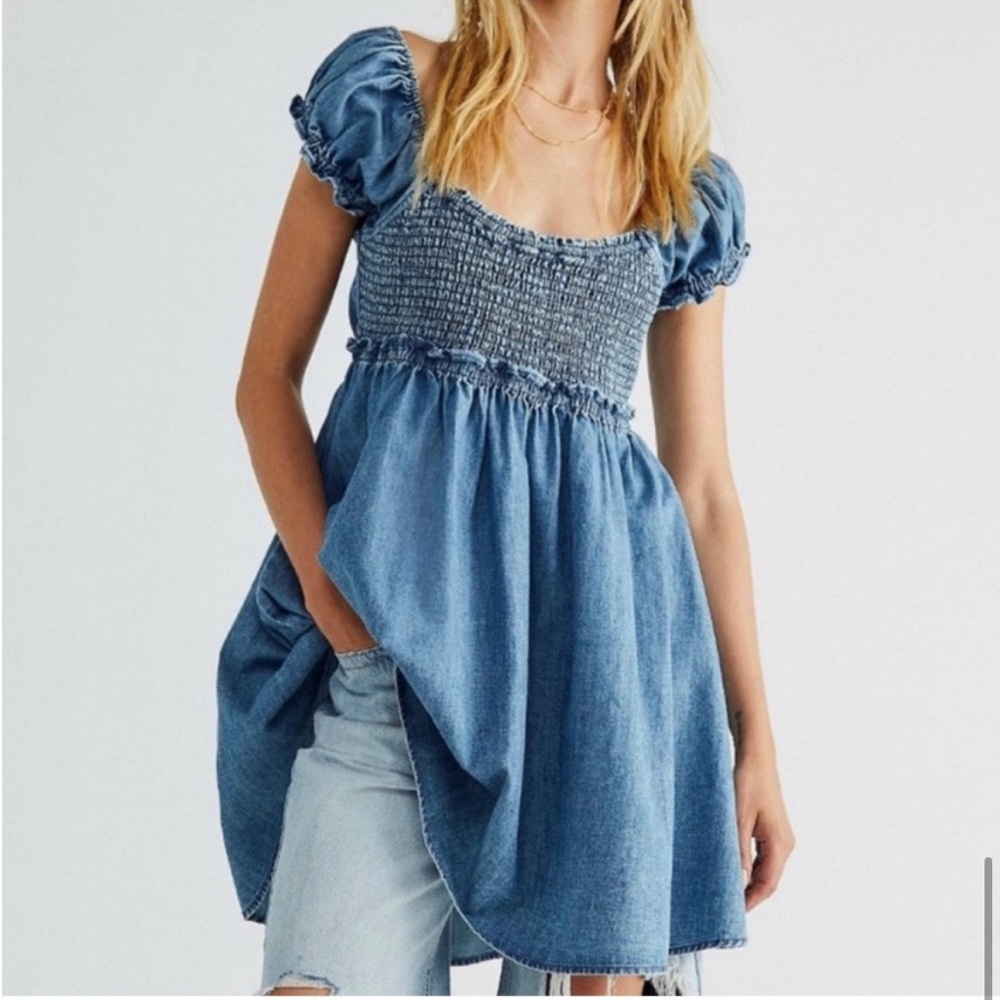 Free People Daphne Denim Mini Dress